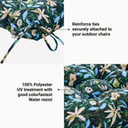 ARTPLAN Patio Chair Cushions Combined Seat and Back,Tufted Outdoor Swivel Chair Cushion with Tie,40"x20"x4",Floral