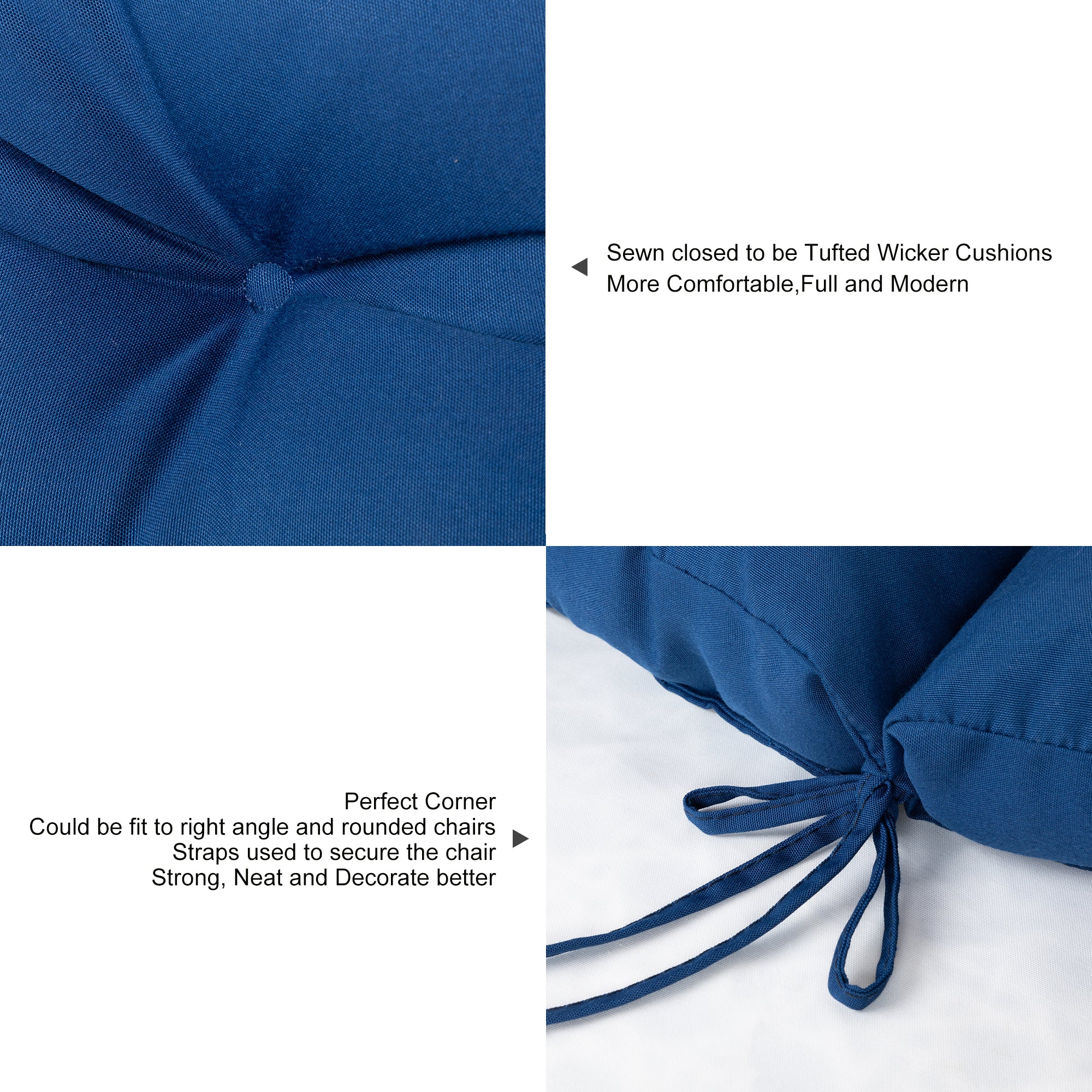 ARTPLAN Outdoor Chaise Lounge Cushion 72x22x4 inches, Floral Tufted Thick Replacement Cushion with Ties, All Weather Wicker Patio Furniture Cushion