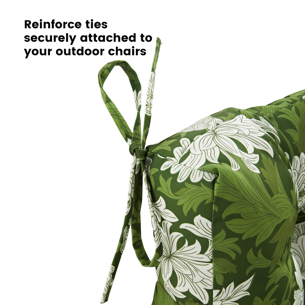 ARTPLAN Outdoor Chaise Lounge Cushion 72x22x4 inches, Floral Tufted Thick Replacement Cushion with Ties, All Weather Wicker Patio Furniture Cushion