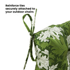 ARTPLAN Outdoor Chaise Lounge Cushion 72x22x4 inches, Floral Tufted Thick Replacement Cushion with Ties, All Weather Wicker Patio Furniture Cushion