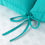 Artplan Outdoor Cushions Wicker Tufted Pillow with Back for Outdoor Furniture, Rocking Chair Cushion Premium Tufted Pads Set of Upper and Lower with Ties