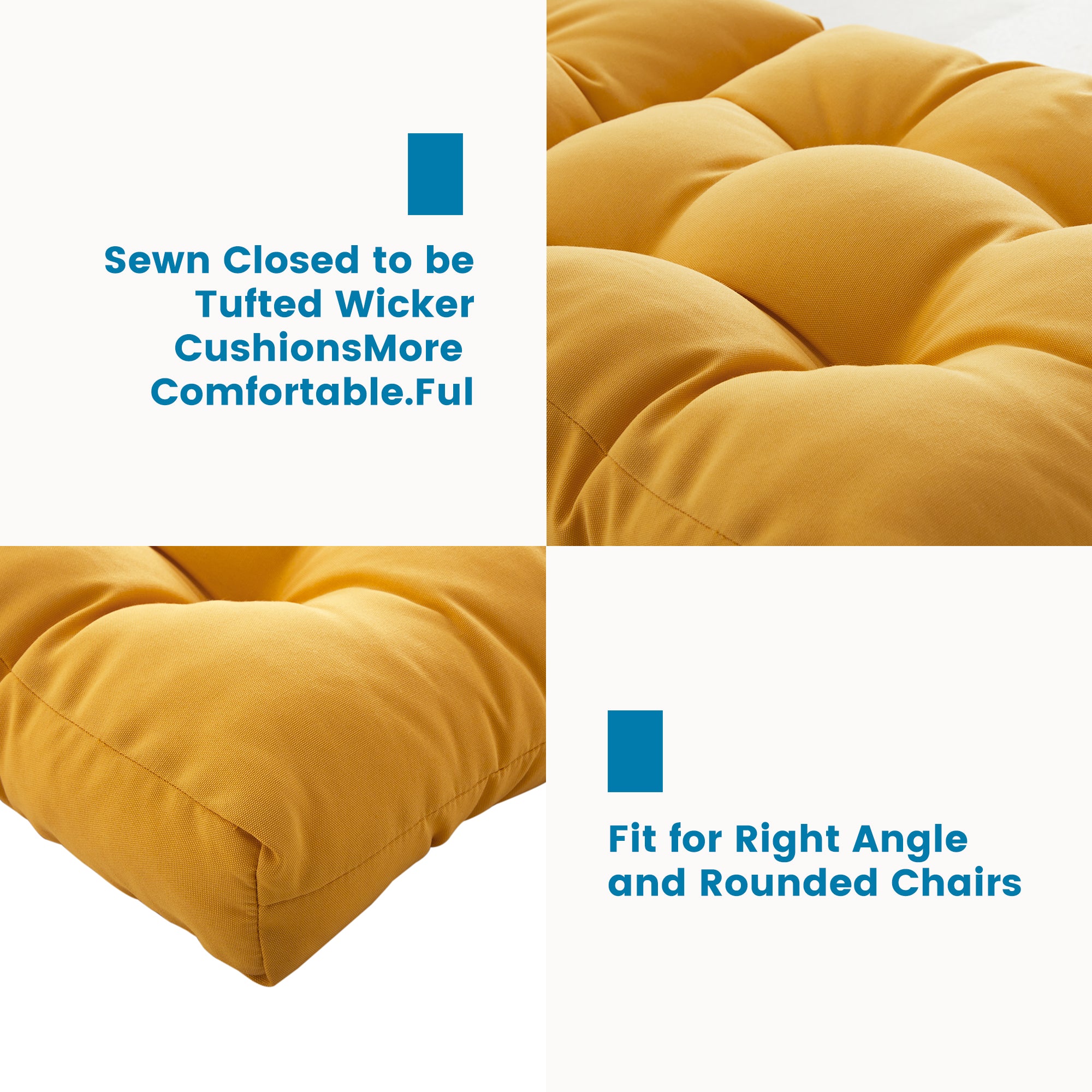 ARTPLAN Outdoor Chair Cushions,3 Piece Loveseat Outdoor Cushions Set,Tufted/Wicker Patio Cushion for Patio Furniture All Weather,44"x19"x5"