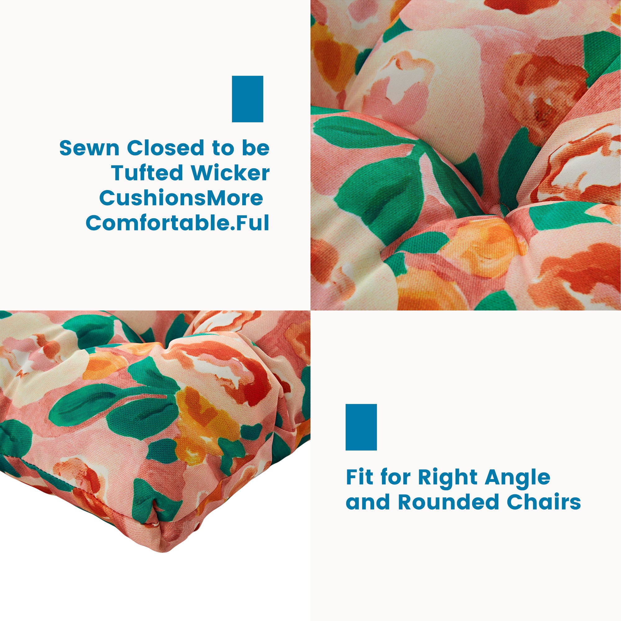 ARTPLAN Outdoor Chair Cushions,3 Piece Loveseat Outdoor Cushions Set,Tufted/Wicker Patio Cushion for Patio Furniture All Weather,44"x19"x5"
