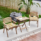ARTPLAN Outdoor Seat Cushions,Pack of 2 Tufted  Patio Chair Pads 19x19x5 Inches Square Foam for Dining Chair