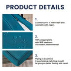 ARTPLAN Outdoor Cushions for Patio Furniture, 24x24x6" Thick Seat Cushion Set, Fade Resistant, Deep Seat Bottom and Back Cushion with Removable Cover