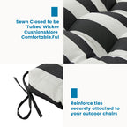 ARTPLAN Outdoor Chair Cushions,40"x20"x4",Low BackTufted Thick Outdoor Wicker Lawn Seat Cushion with Ties for Patio Furniture,Floral