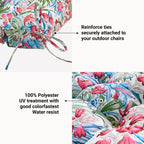 ARTPLAN Patio Chair Cushions Combined Seat and Back,Tufted Outdoor Swivel Chair Cushion with Tie,40"x20"x4"，Floral