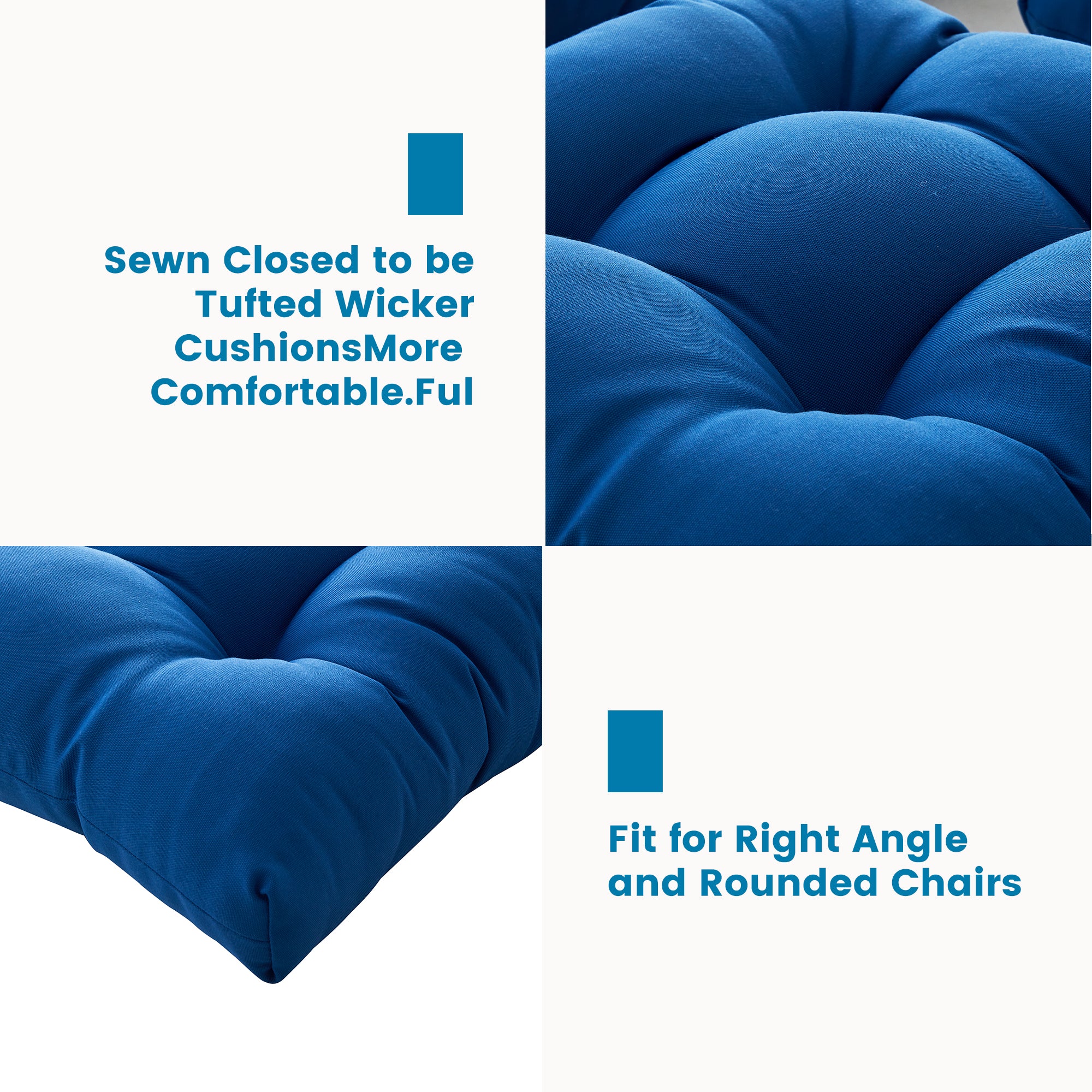 ARTPLAN Outdoor Chair Cushions,3 Piece Loveseat Outdoor Cushions Set,Tufted/Wicker Patio Cushion for Patio Furniture All Weather,44"x19"x5"