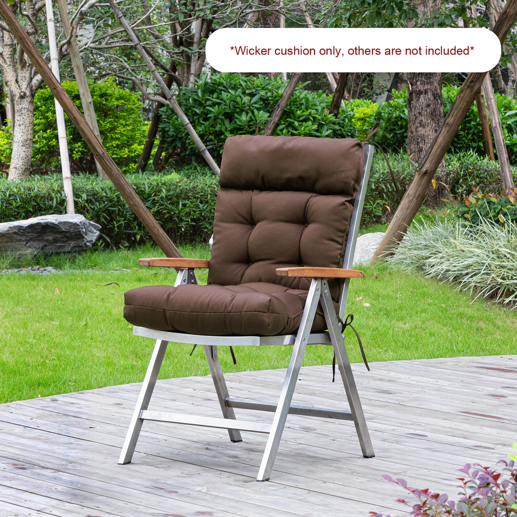 ARTPLAN Adirondack Outdoor Chair Cushion, All Weather Patio Cushion, Wicker Tufted Pillow for Patio Furniture