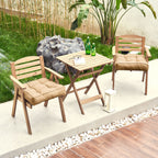 ARTPLAN Outdoor Seat Cushions,Pack of 2 Tufted  Patio Chair Pads 19x19x5 Inches Square Foam for Dining Chair