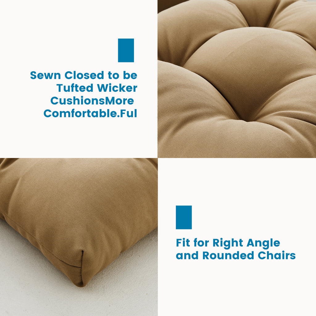 ARTPLAN Outdoor Chair Cushions,3 Piece Loveseat Outdoor Cushions Set,Tufted/Wicker Patio Cushion for Patio Furniture All Weather,44"x19"x5"