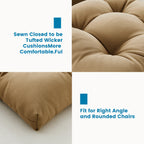 ARTPLAN Outdoor Chair Cushions,3 Piece Loveseat Outdoor Cushions Set,Tufted/Wicker Patio Cushion for Patio Furniture All Weather,44"x19"x5"