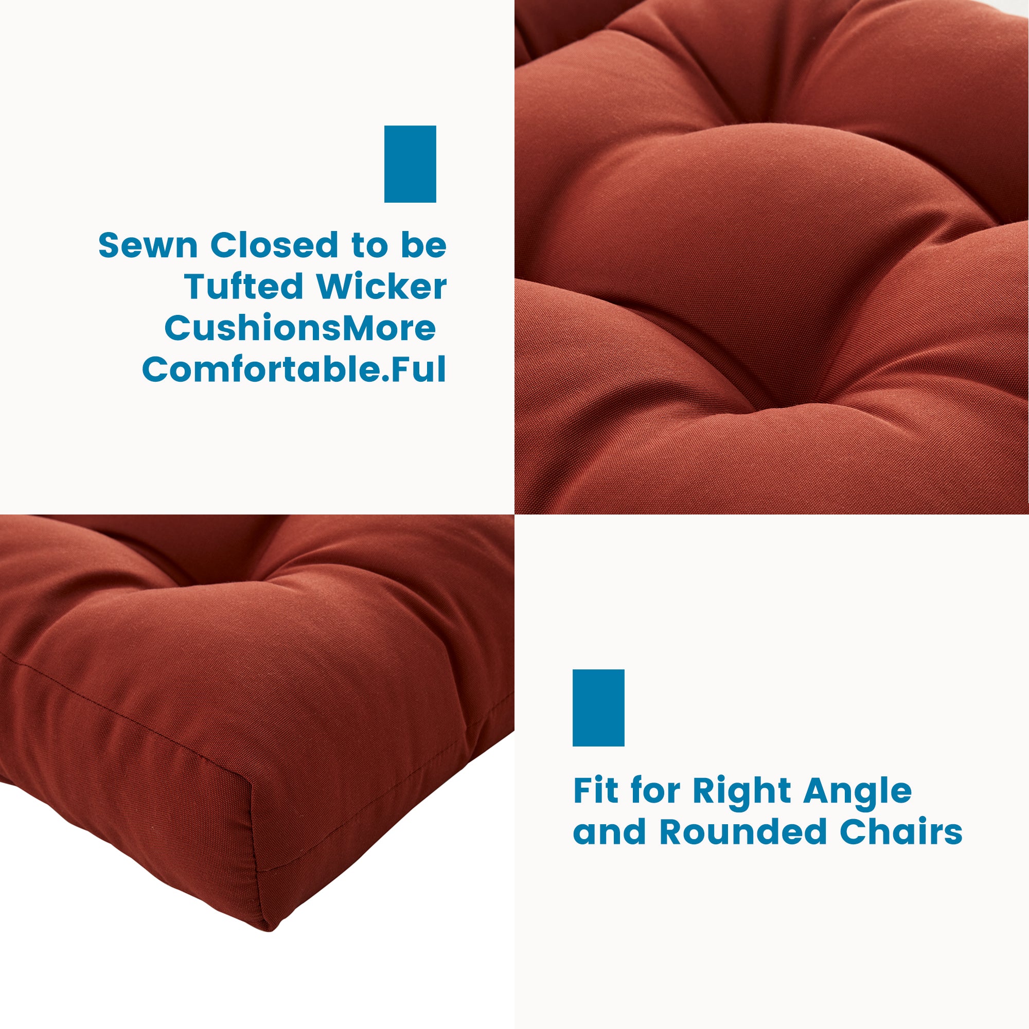 ARTPLAN Outdoor Chair Cushions,3 Piece Loveseat Outdoor Cushions Set,Tufted/Wicker Patio Cushion for Patio Furniture All Weather,44"x19"x5"