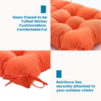 ARTPLAN Outdoor Chair Cushions,40"x20"x4",Low BackTufted Thick Outdoor Wicker Lawn Seat Cushion with Ties for Patio Furniture