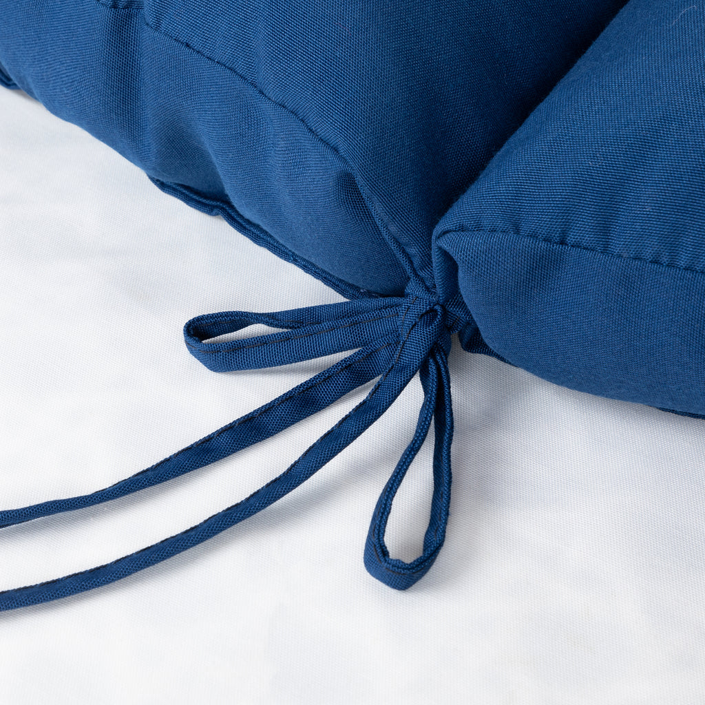 Artplan Outdoor Cushions Wicker Tufted Pillow with Back for Outdoor Furniture, Rocking Chair Cushion Premium Tufted Pads Set of Upper and Lower with Ties