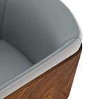 ARTPLAN Modern Dining Chair Faux Leather, Walnut Top Metal Legs Kitchen Seat，set of 1/set of 2