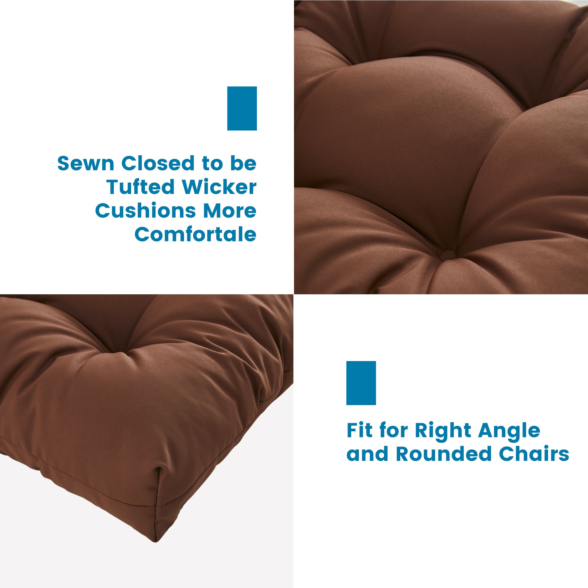 ARTPLAN Outdoor Chair Cushions,3 Piece Loveseat Outdoor Cushions Set,Tufted/Wicker Patio Cushion for Patio Furniture All Weather,44"x19"x5"