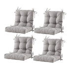 ARTPLAN Outdoor Chair Cushions,40"x20"x4",Low BackTufted Thick Outdoor Wicker Lawn Seat Cushion with Ties for Patio Furniture