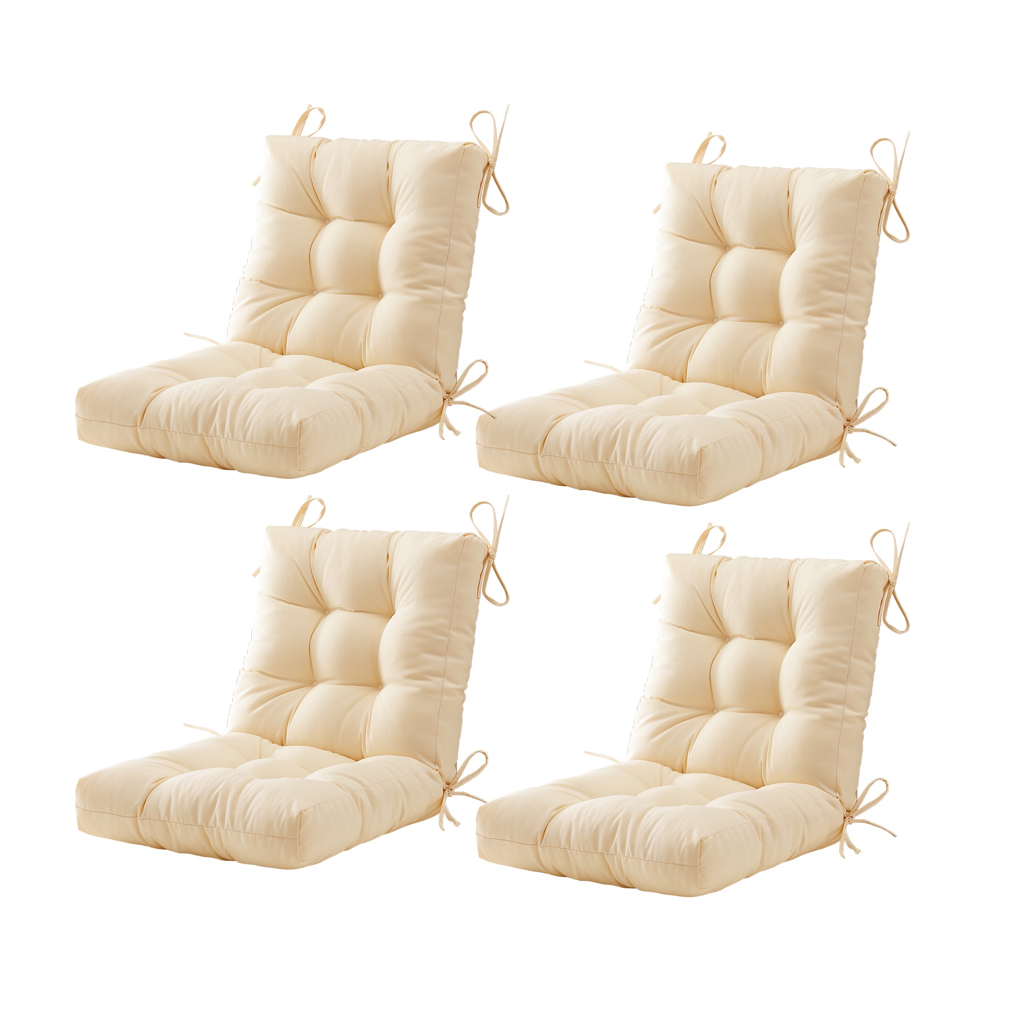 ARTPLAN Outdoor Chair Cushions,40"x20"x4",Low BackTufted Thick Outdoor Wicker Lawn Seat Cushion with Ties for Patio Furniture