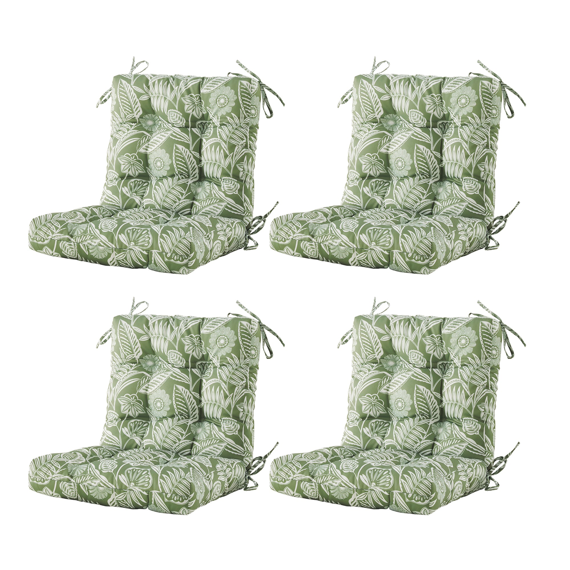 ARTPLAN Outdoor Chair Cushions,40"x20"x4",Low BackTufted Thick Outdoor Wicker Lawn Seat Cushion with Ties for Patio Furniture,Floral
