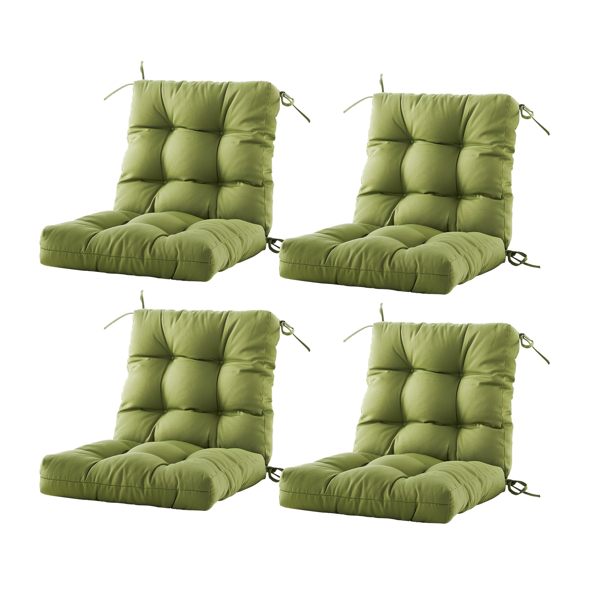 ARTPLAN Outdoor Chair Cushions,40"x20"x4",Low BackTufted Thick Outdoor Wicker Lawn Seat Cushion with Ties for Patio Furniture