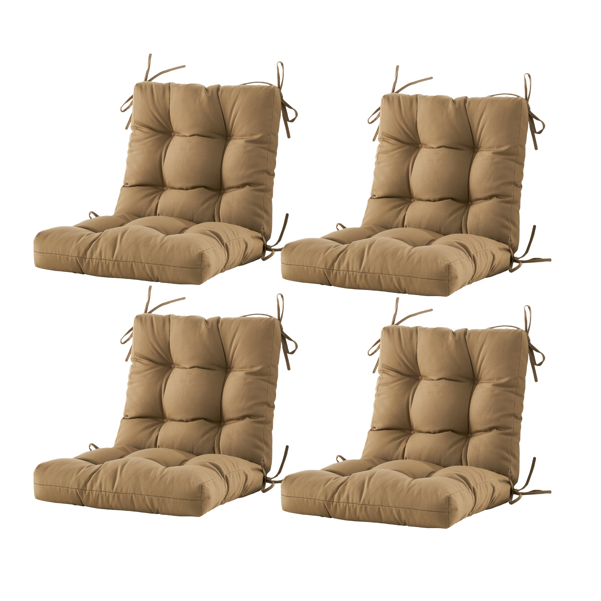 ARTPLAN Outdoor Chair Cushions,40"x20"x4",Low BackTufted Thick Outdoor Wicker Lawn Seat Cushion with Ties for Patio Furniture
