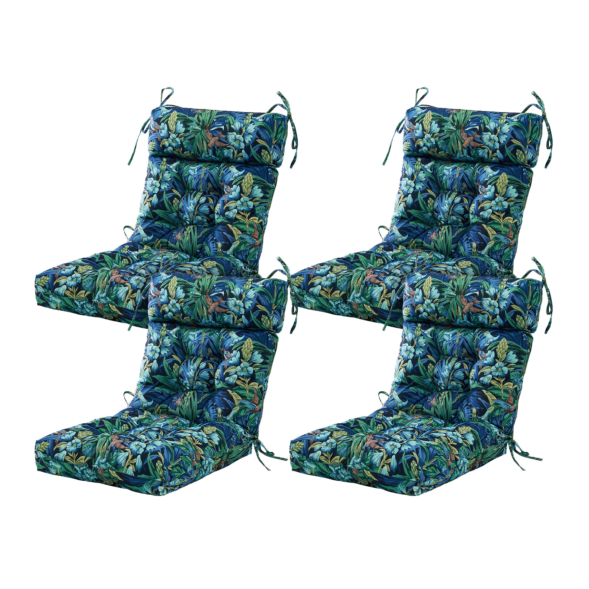 ARTPLAN Patio Chair Cushions Combined Seat and Back,Tufted Outdoor Swivel Chair Cushion with Tie,40"x20"x4"，Floral