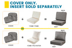 ARTPLAN Outdoor Deep Seat Slipcovers，Set of 2 24x24x6" 18x24 Olefin,Square Outdoor Cushion Cover, for Patio Funiture