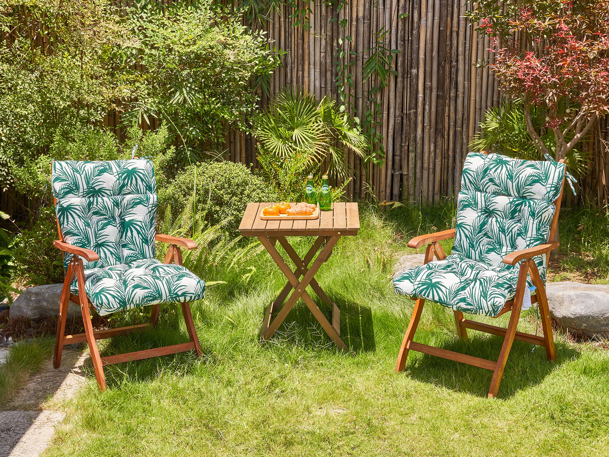 ARTPLAN Patio Chair Cushions Combined Seat and Back,Tufted Outdoor Swivel Chair Cushion with Tie,40"x20"x4"，Floral
