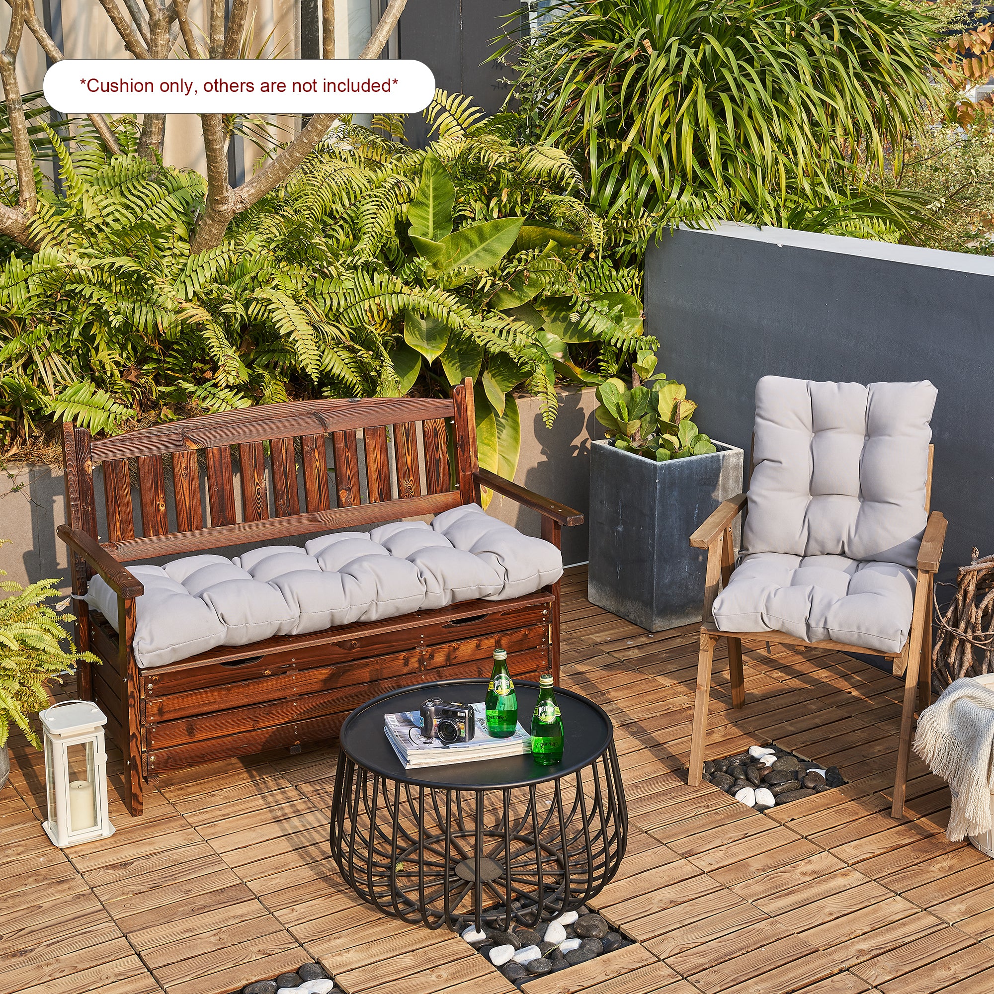 ARTPLAN Outdoor 48 Inch Bench Cushion Tufted for Outdoor Furniture, 48"x18"x4" Wicker Patio Loveseat Cushion All Weather