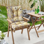 ARTPLAN Outdoor Seat Cushions,Pack of 2 Tufted  Patio Chair Pads 19x19x5 Inches Square Foam for Dining Chair