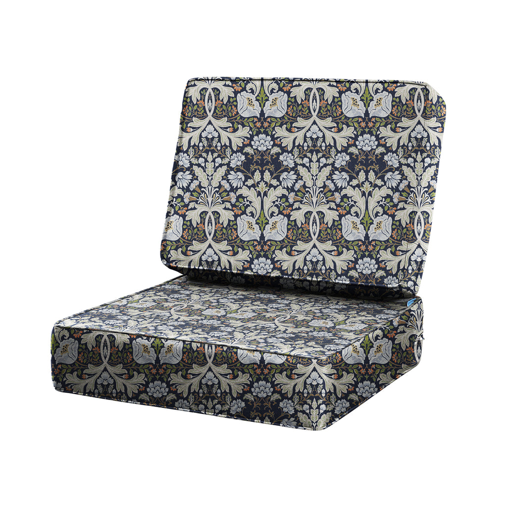 ARTPLAN Outdoor Deep Seat Slipcovers，Set of 2 24x24x6" 18x24 Olefin,Square Outdoor Cushion Cover, for Patio Funiture