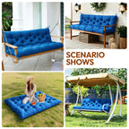 Swing Cushion Replacement, 2-3 Seater Waterproof Outdoor Bench Pad for Patio, Porch, Garden Furniture - Heavy-Duty Universal Fit