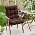 ARTPLAN Outdoor Seat Cushions,Pack of 2 Tufted  Patio Chair Pads 19x19x5 Inches Square Foam for Dining Chair