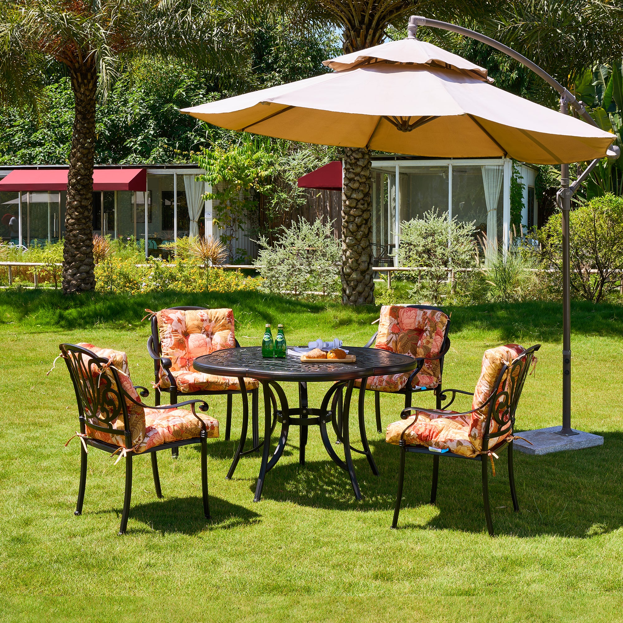 ARTPLAN Patio Chair Cushions Combined Seat and Back,Tufted Outdoor Swivel Chair Cushion with Tie,40"x20"x4",Floral
