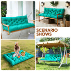 Swing Cushion Replacement, 2-3 Seater Waterproof Outdoor Bench Pad for Patio, Porch, Garden Furniture - Heavy-Duty Universal Fit