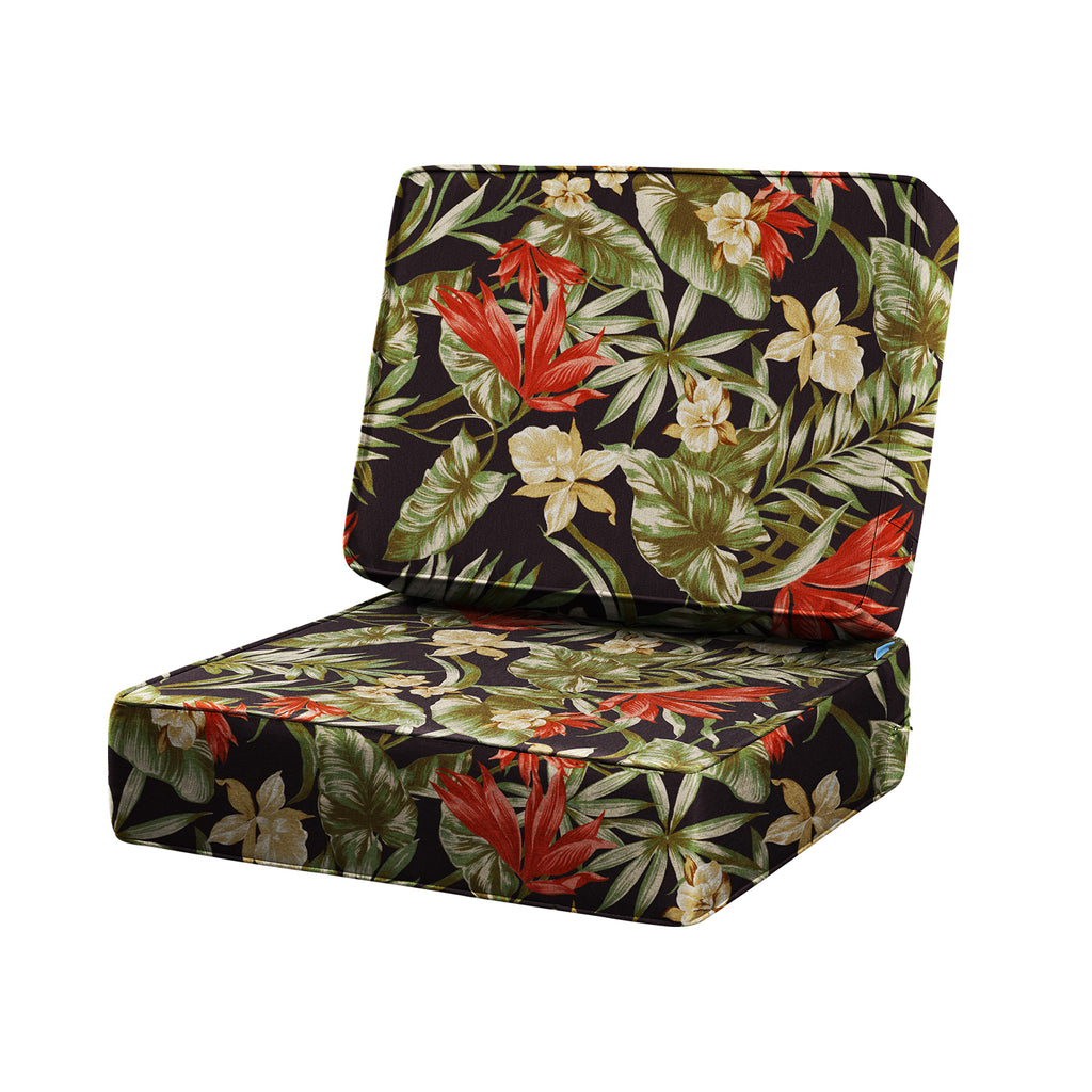 ARTPLAN Outdoor Deep Seat Slipcovers，Set of 2 24x24x6" 18x24 Olefin,Square Outdoor Cushion Cover, for Patio Funiture