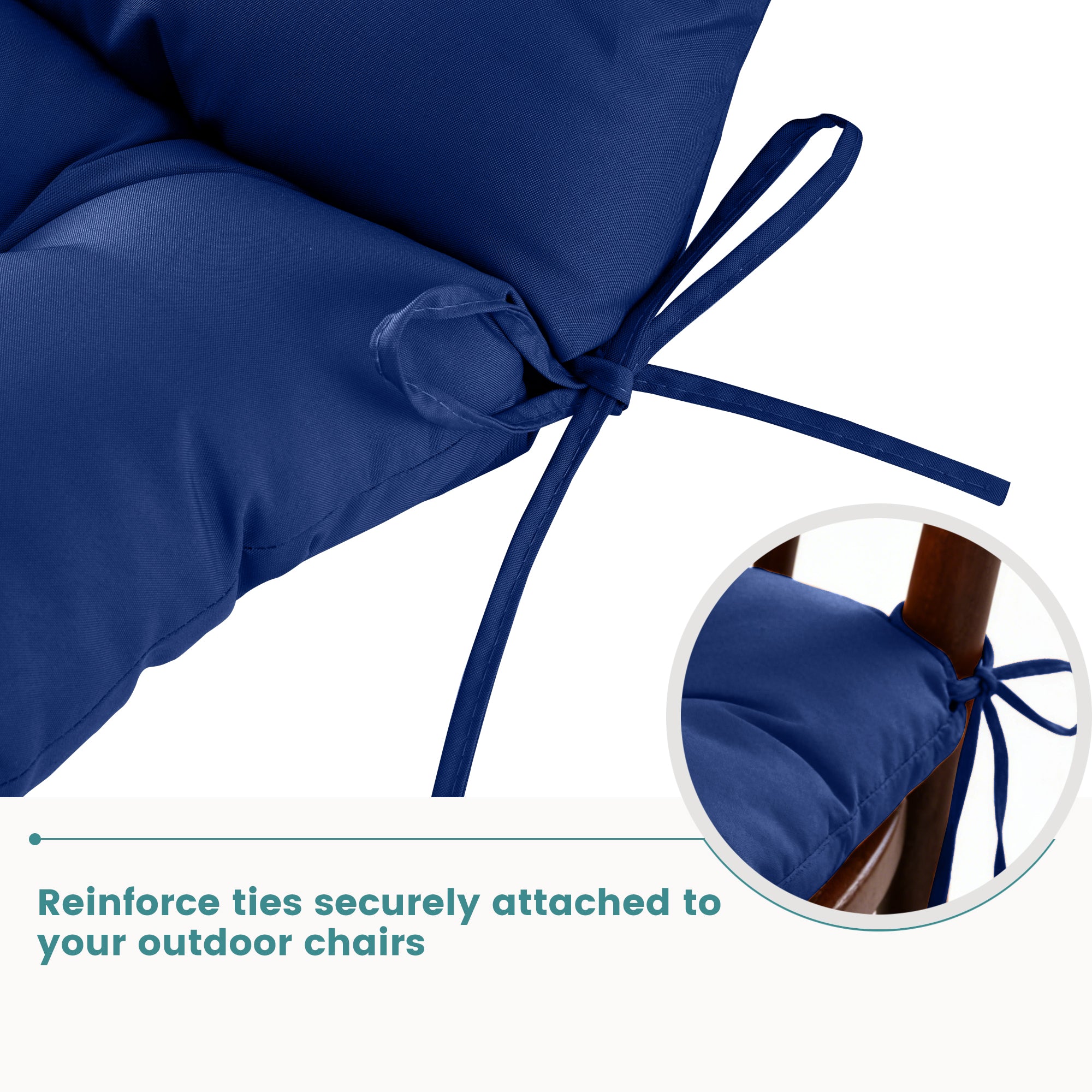Patio Rocking Chair Cushion with Ties,48"x21"x4" Water Resistant Polyester High Back Replacement Pad, Thick Filled Outdoor Patio Cushions for Porch Deck Balcony Garden Seating