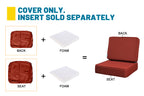 ARTPLAN Outdoor Deep Seat Slipcovers，Set of 2 24x24x6" 18x24 Olefin,Square Outdoor Cushion Cover, for Patio Funiture