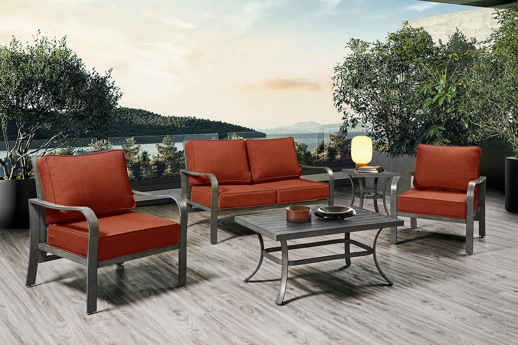 ARTPLAN Deep Seat Outdoor Cushion,Set 24"x24"x6" ,18x24" Bench Outdoor Chair Cushions, Polyester Fill Back for Patio Furniture ,Square