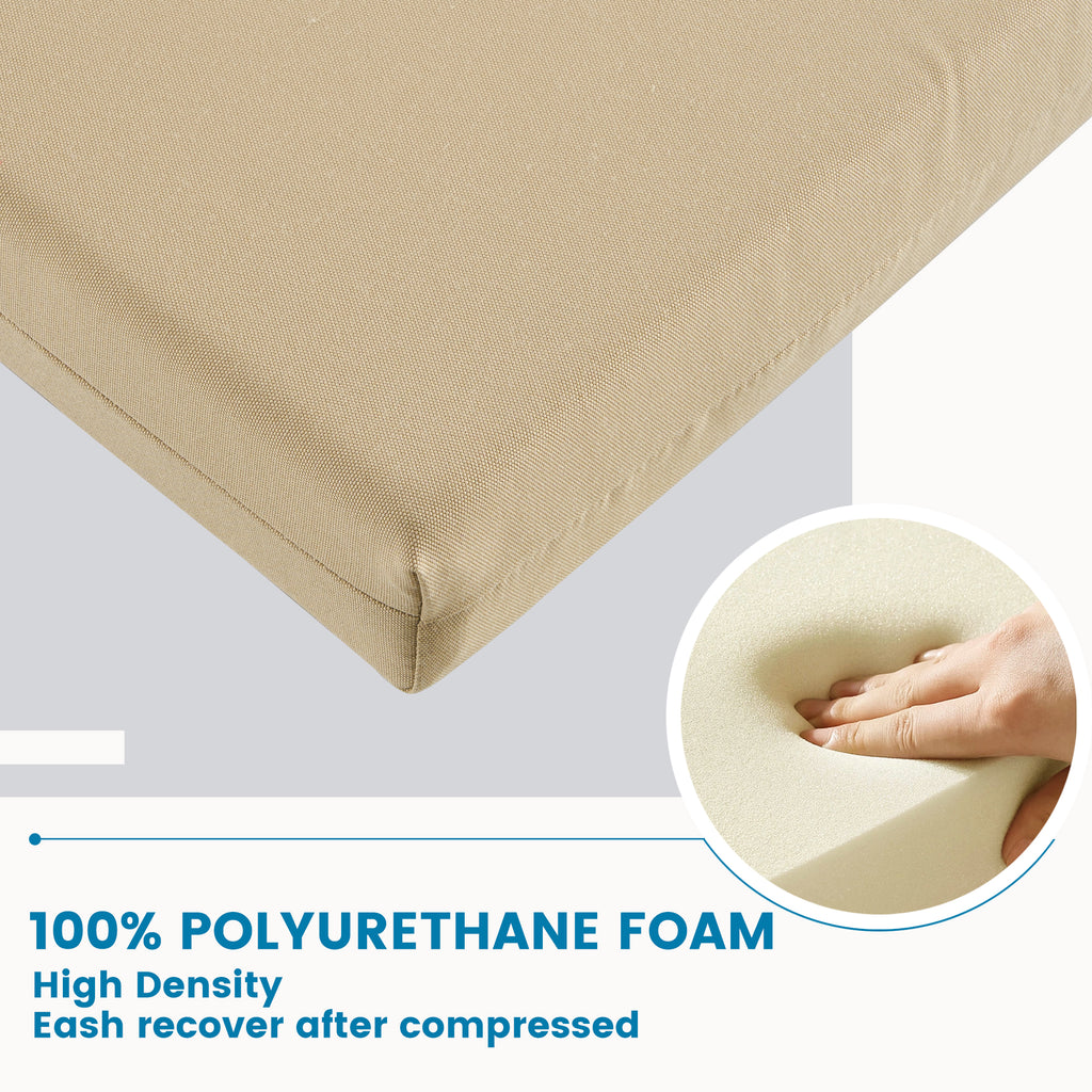 Outdoor Chair Cushions for Patio Furniture, Waterproof Outdoor Cushions, Round Corner Patio Chair Cushions Set of 4 with Ties,17"x16"x2"