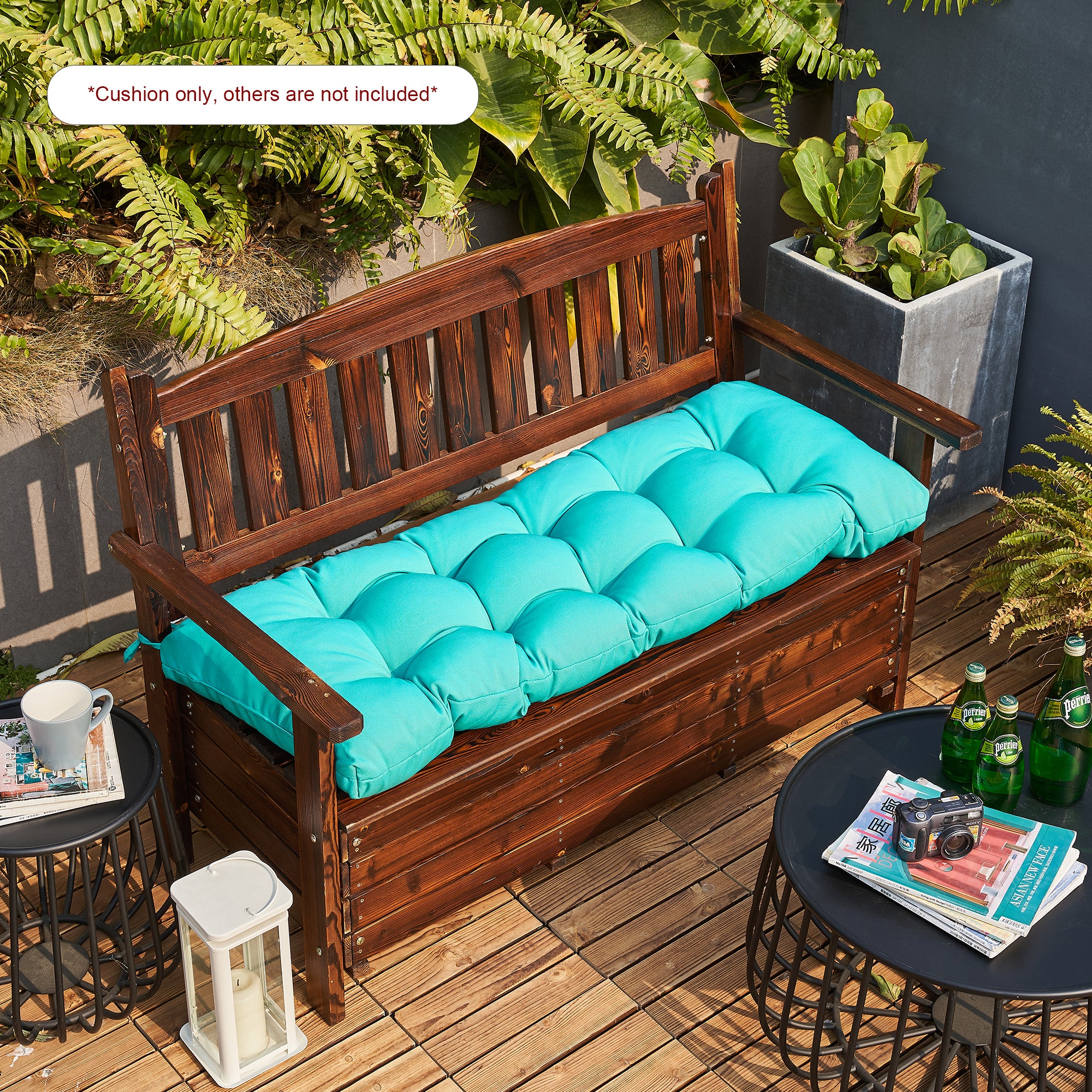ARTPLAN Outdoor 48 Inch Bench Cushion Tufted for Outdoor Furniture, 48"x18"x4" Wicker Patio Loveseat Cushion All Weather
