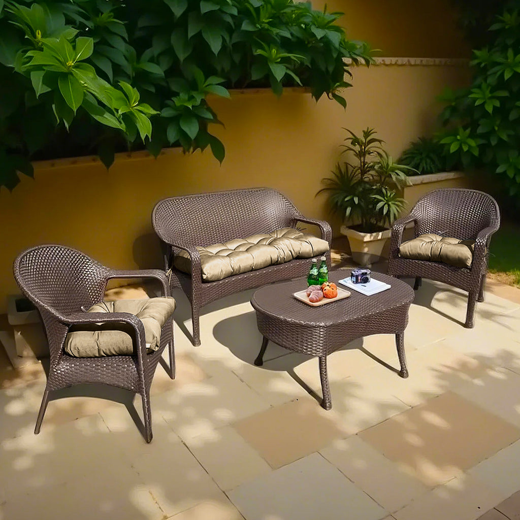 3 Pieces Outdoor Chair Cushions Clearance with Ties,44x19x5 Inches,1 Love seat &2 U-Shape Tufted Patio Bench Cushions for Wicker Outdoor Furniture,All Weather,