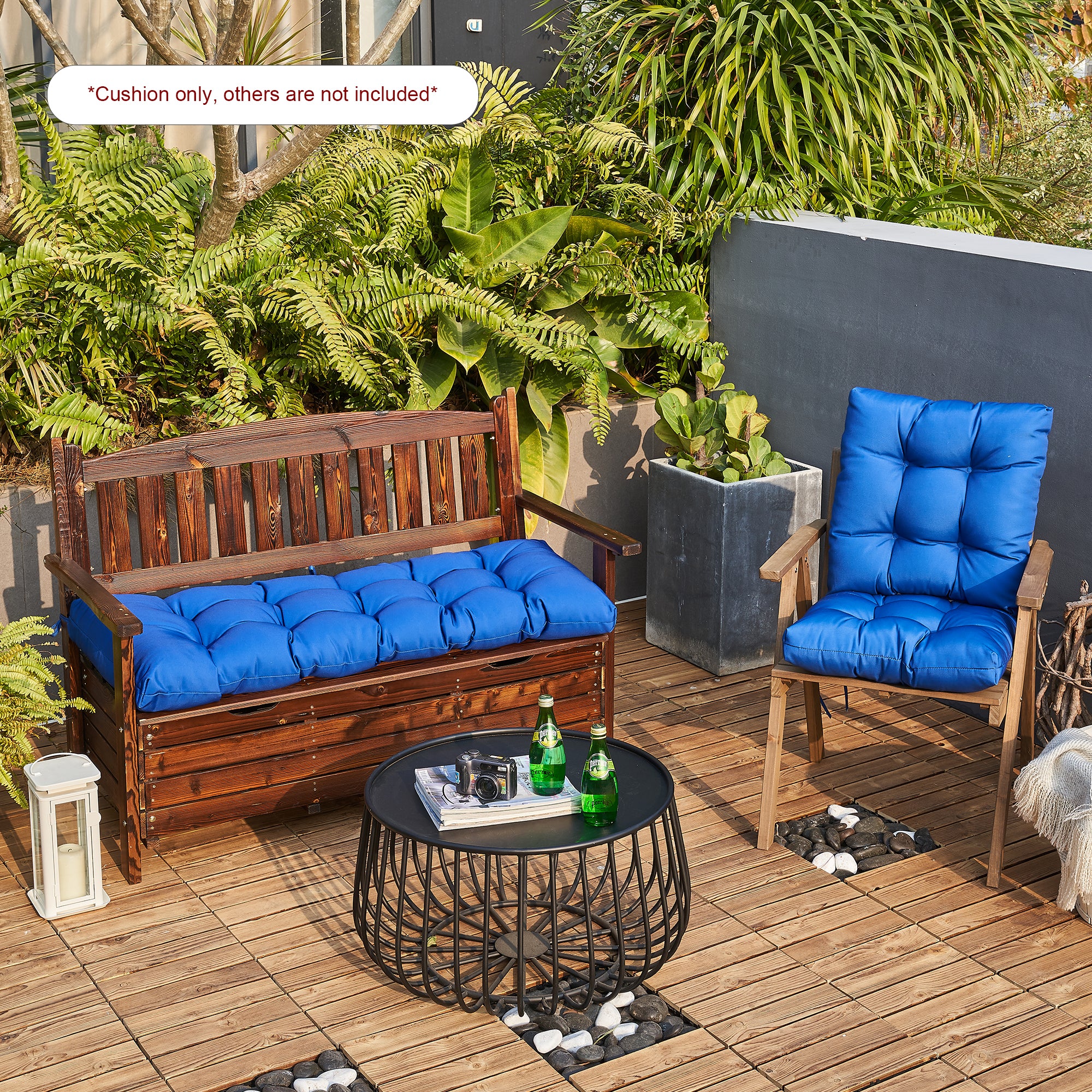 ARTPLAN Outdoor 48 Inch Bench Cushion Tufted for Outdoor Furniture, 48"x18"x4" Wicker Patio Loveseat Cushion All Weather