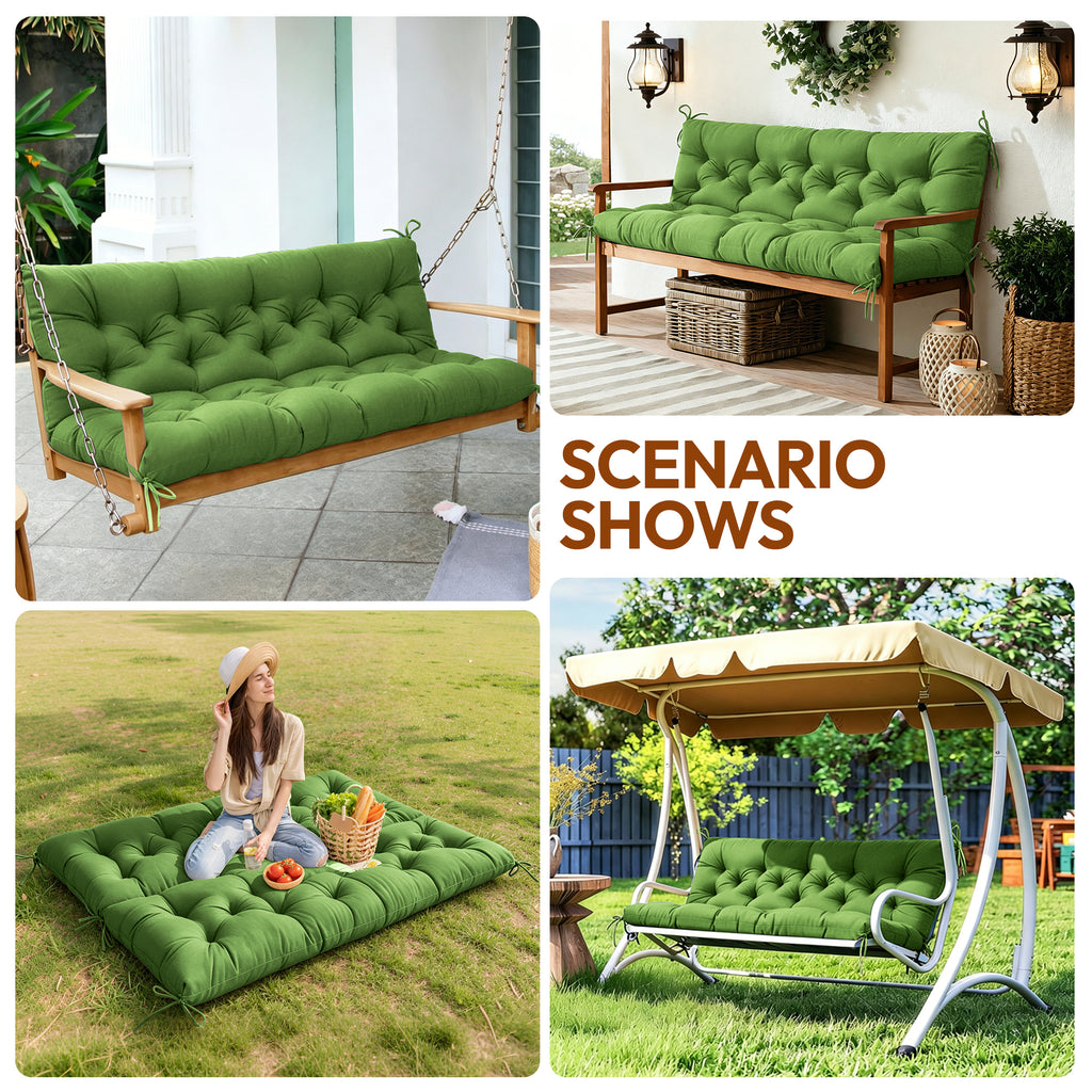 Swing Cushion Replacement, 2-3 Seater Waterproof Outdoor Bench Pad for Patio, Porch, Garden Furniture - Heavy-Duty Universal Fit