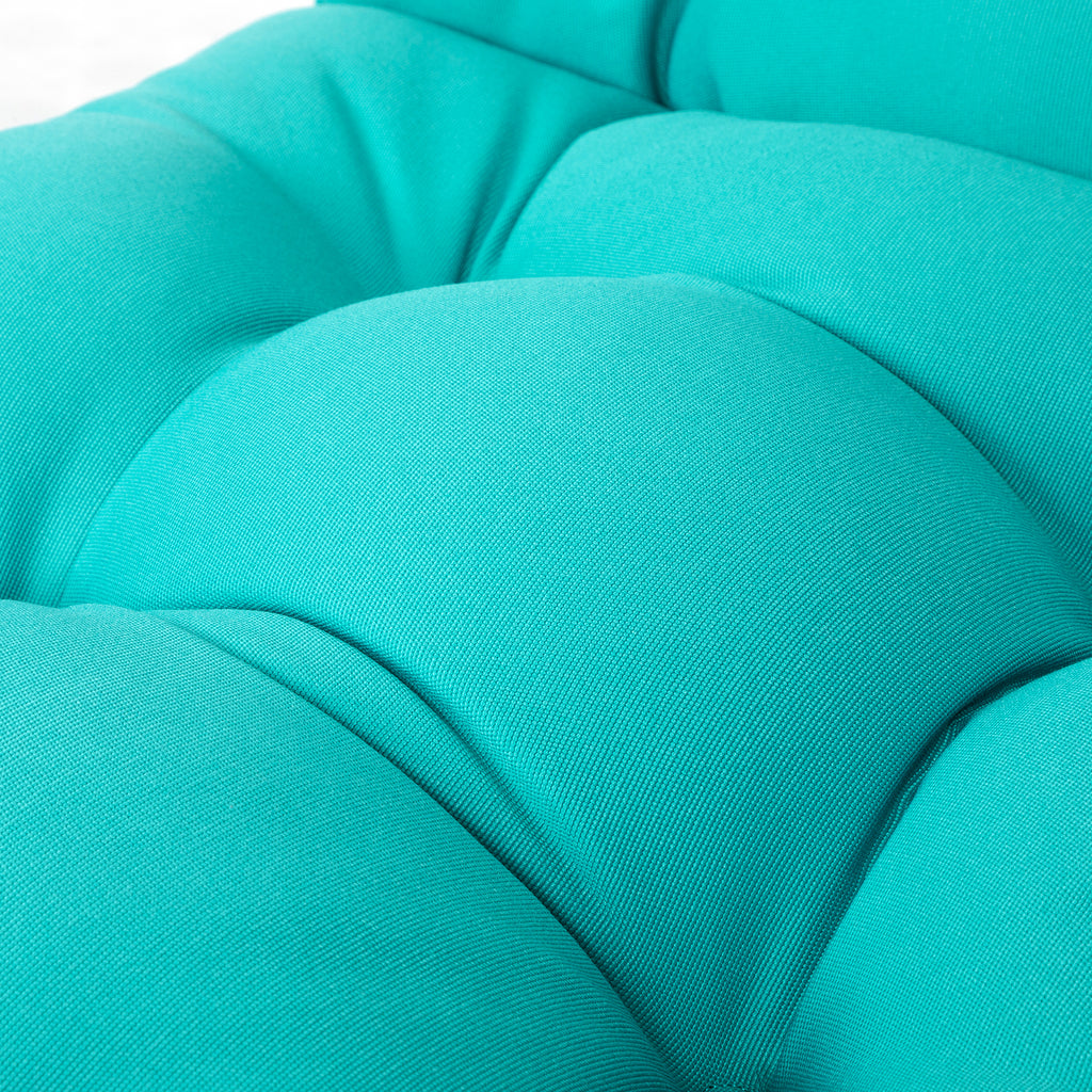 Artplan Outdoor Cushions Wicker Tufted Pillow with Back for Outdoor Furniture, Rocking Chair Cushion Premium Tufted Pads Set of Upper and Lower with Ties