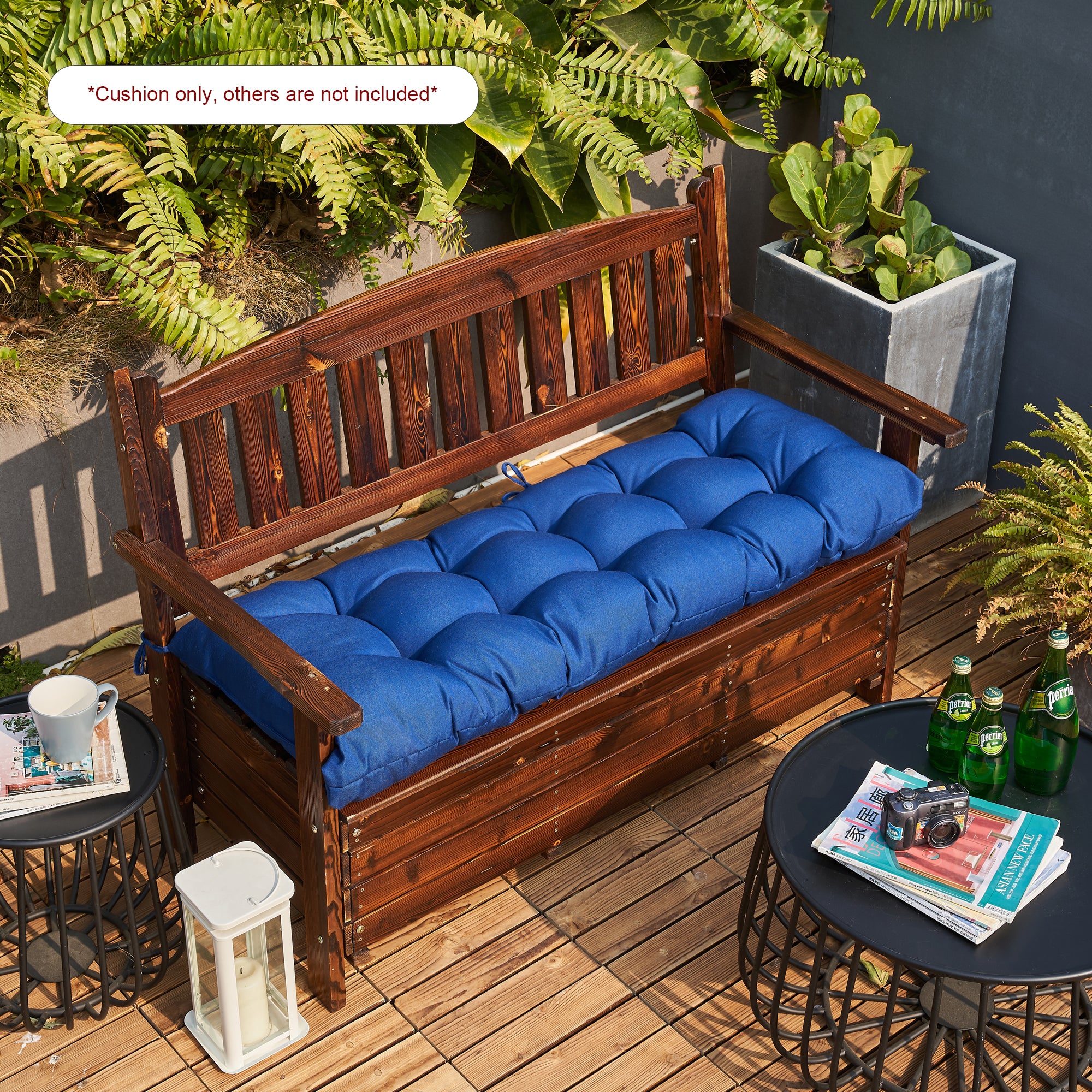 ARTPLAN Outdoor 48 Inch Bench Cushion Tufted for Outdoor Furniture, 48"x18"x4" Wicker Patio Loveseat Cushion All Weather