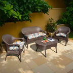 3 Pieces Outdoor Chair Cushions Set–Waterproof Tufted Cushions with Ties for Patio coversation, Loveseat & Bench, 44"x19"x5" UV-Resistant & Fade-Proof with Premium Polyester Filled