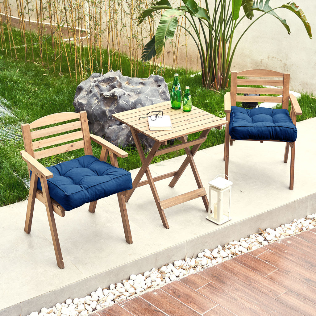 ARTPLAN Outdoor Seat Cushions,Pack of 2 Tufted  Patio Chair Pads 19x19x5 Inches Square Foam for Dining Chair