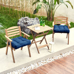 ARTPLAN Outdoor Seat Cushions,Pack of 2 Tufted  Patio Chair Pads 19x19x5 Inches Square Foam for Dining Chair
